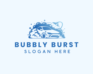 Water Bubbles Car Cleaning logo design