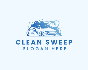 Water Bubbles Car Cleaning logo design