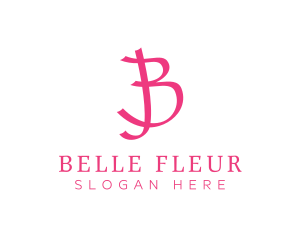 Pink Letter B Ribbon logo design