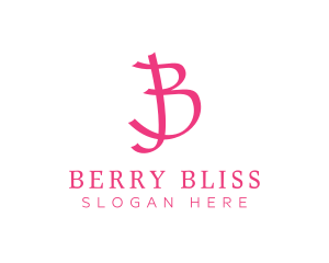 Pink Letter B Ribbon logo design