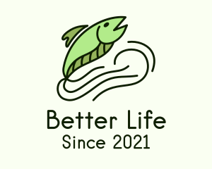 Green Eel Fish logo design