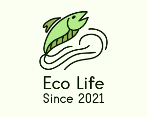 Green Eel Fish logo design