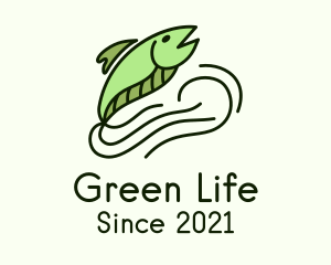 Green Eel Fish logo design