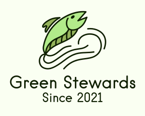 Green Eel Fish logo design