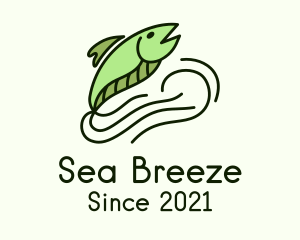 Green Eel Fish logo design