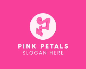 Pink Fashion Letter P logo design