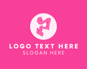 Trendy - Pink Fashion Letter P logo design