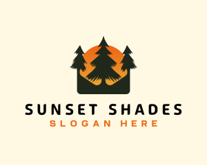 Pine Tree Sunset logo design