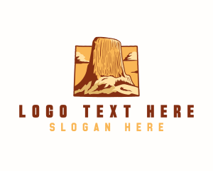 Wyoming Devils Tower Mountain logo