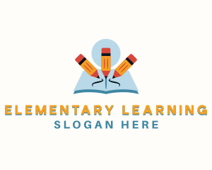 Pencil Learning Book logo design