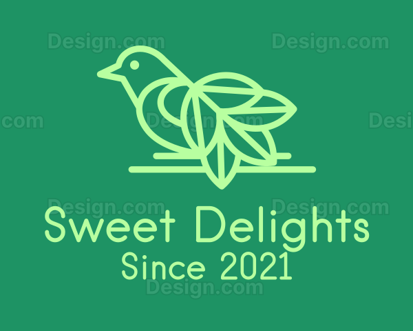 Green Leaf Bird Logo
