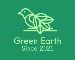 Green Leaf Bird logo design