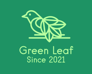 Green Leaf Bird logo design