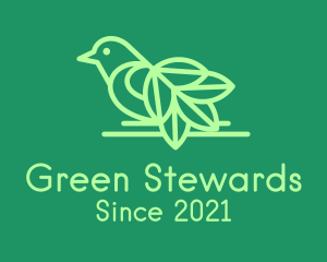 Green Leaf Bird logo design