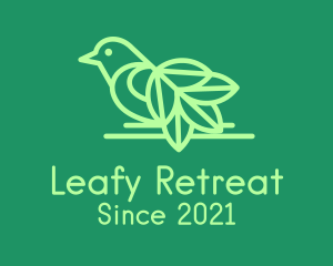 Green Leaf Bird logo design