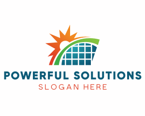 Solar Panel Renewable Energy logo design