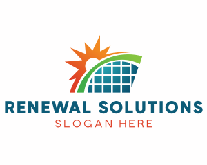 Solar Panel Renewable Energy logo design