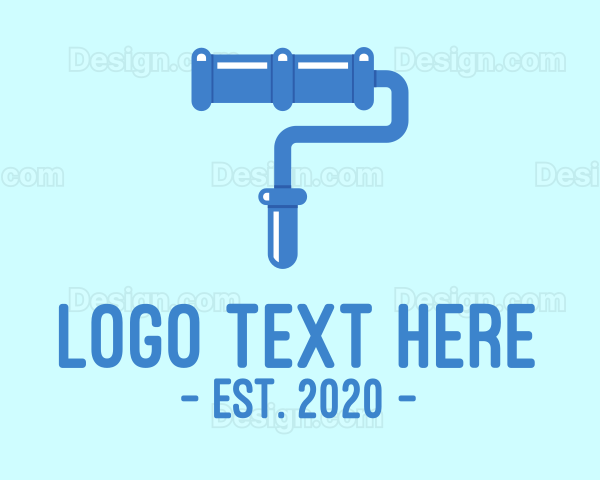 Blue Paint Roller Logo