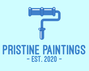 Blue Paint Roller logo design