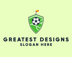 Soccer Pitch Shield Logo