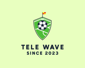 Soccer Pitch Shield logo design