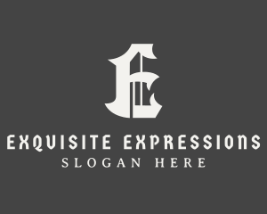 Tattoo Calligraphy Letter E  logo