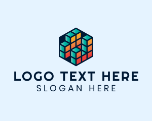 3D Cube Hexagon logo design