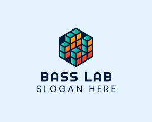 3D Cube Hexagon logo design