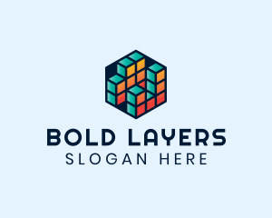 3D Cube Hexagon logo design