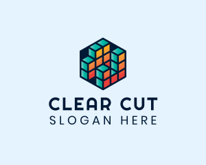 3D Cube Hexagon logo design