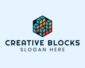 3D Cube Hexagon logo design