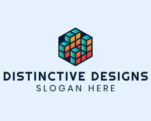 3D Cube Hexagon logo design