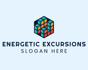 3D Cube Hexagon logo design