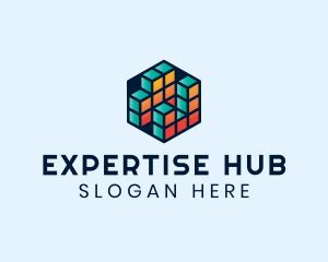 3D Cube Hexagon logo design