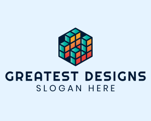 3D Cube Hexagon logo design