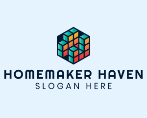 3D Cube Hexagon logo design