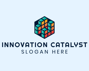 3D Cube Hexagon logo design