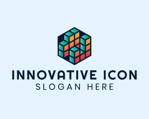 3D Cube Hexagon logo design