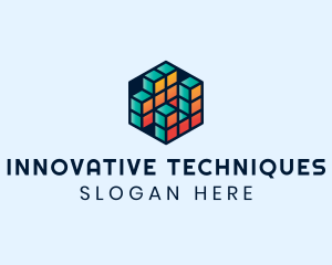 3D Cube Hexagon logo design