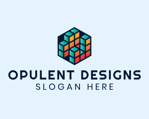 3D Cube Hexagon logo design