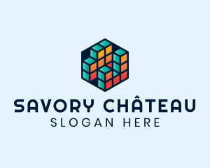 3D Cube Hexagon logo design