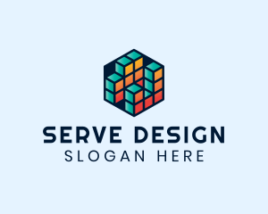 3D Cube Hexagon logo design