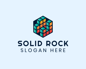 3D Cube Hexagon logo design