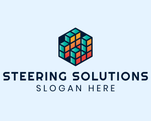 3D Cube Hexagon logo design