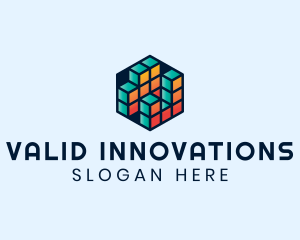 3D Cube Hexagon logo design