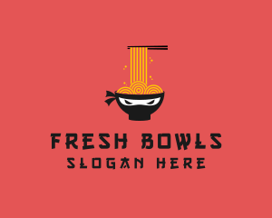 Ninja Ramen Bowl  logo design