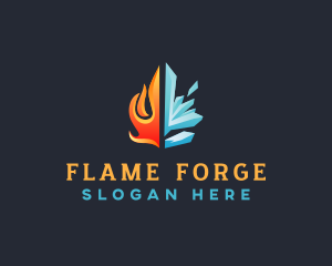 Fire Ice HVAC logo design