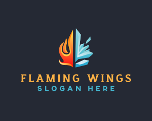 Fire Ice HVAC logo design