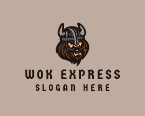 Angry Barbarian Warrior  logo design