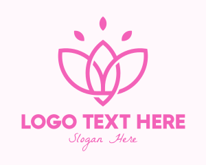 Fashionista - Pink Lotus Flower logo design